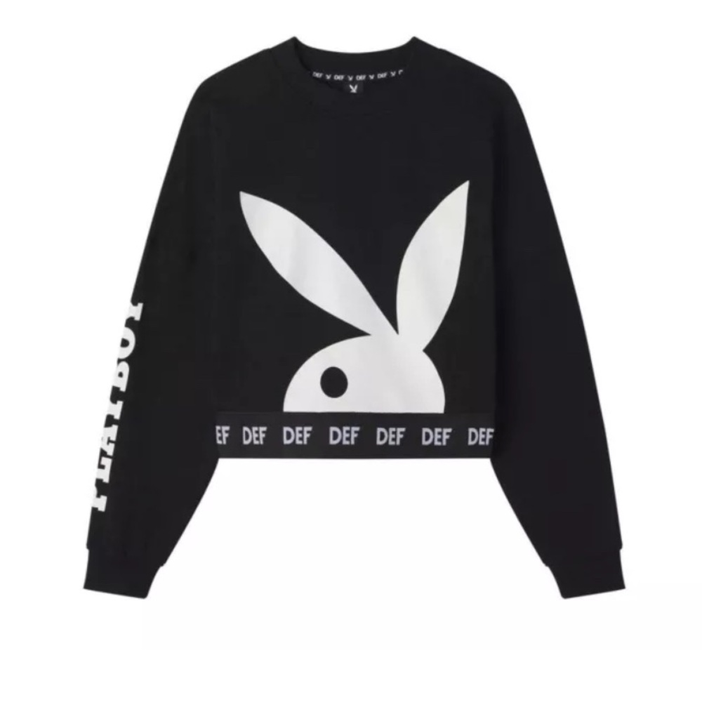 Play Boy WOMEN'S CROPPED LOGO CREWNECK SWEATSHIRT